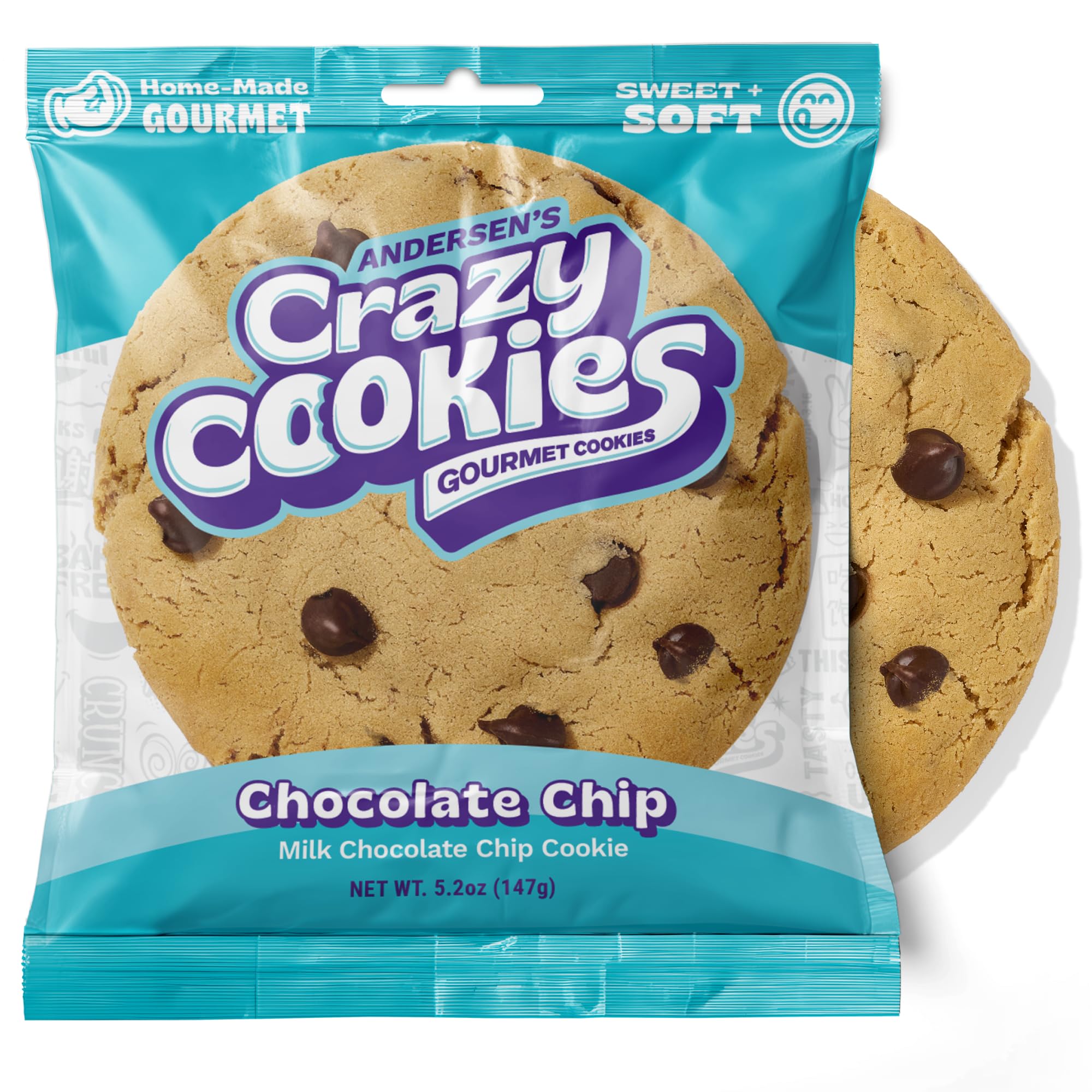 Amazon.com: Andersen's Crazy Cookies Chocolate Chip Cookie